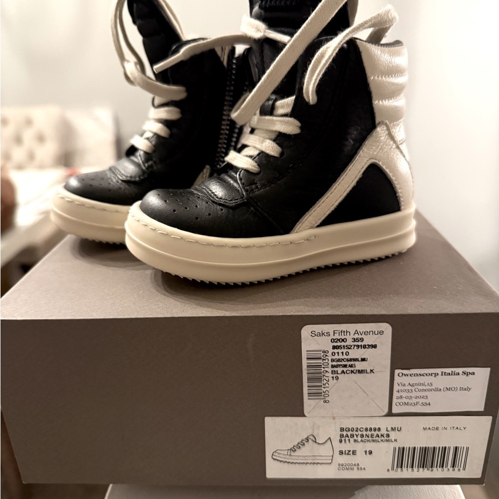 AUTHENTIC RICK OWENS HIGH TOP ZIPPER SNEAKERS